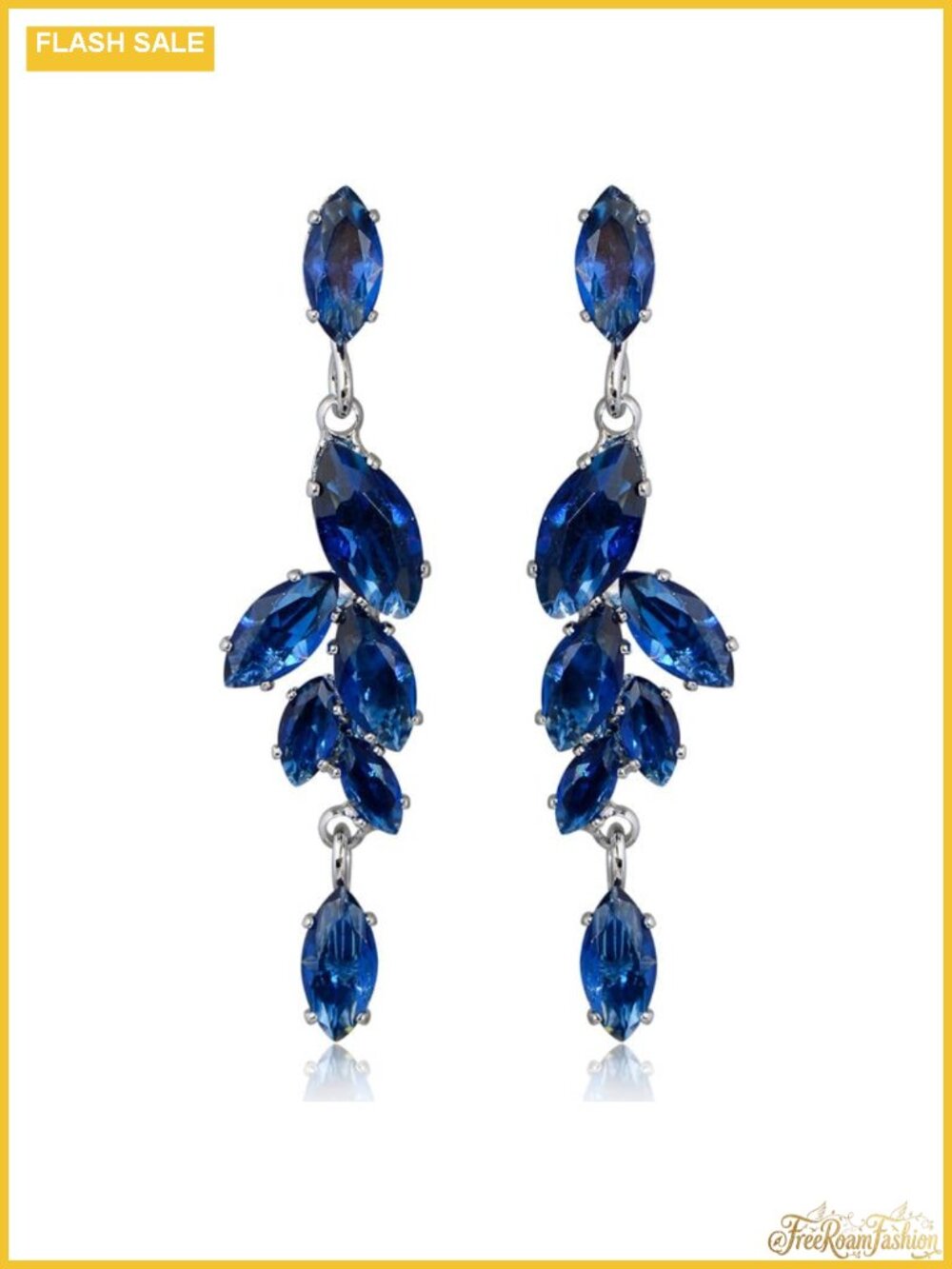 Sterling Silver Cubic Zirconia Marquise Dangle Drop Bridal Earrings